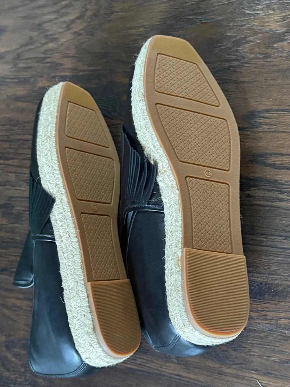 Tory Burch Black Leather Fringe Espadrille Slip-Ons